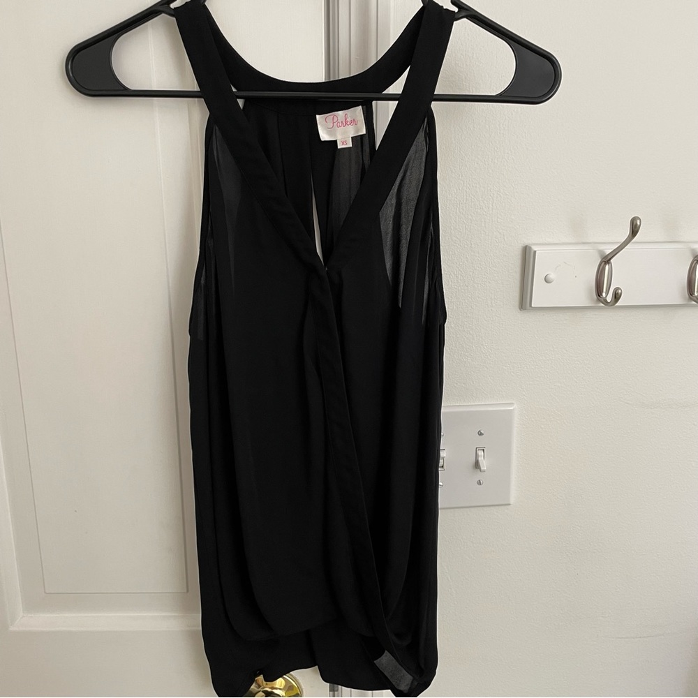 Vintage Parker Silk V-Neck Sleeveless Top